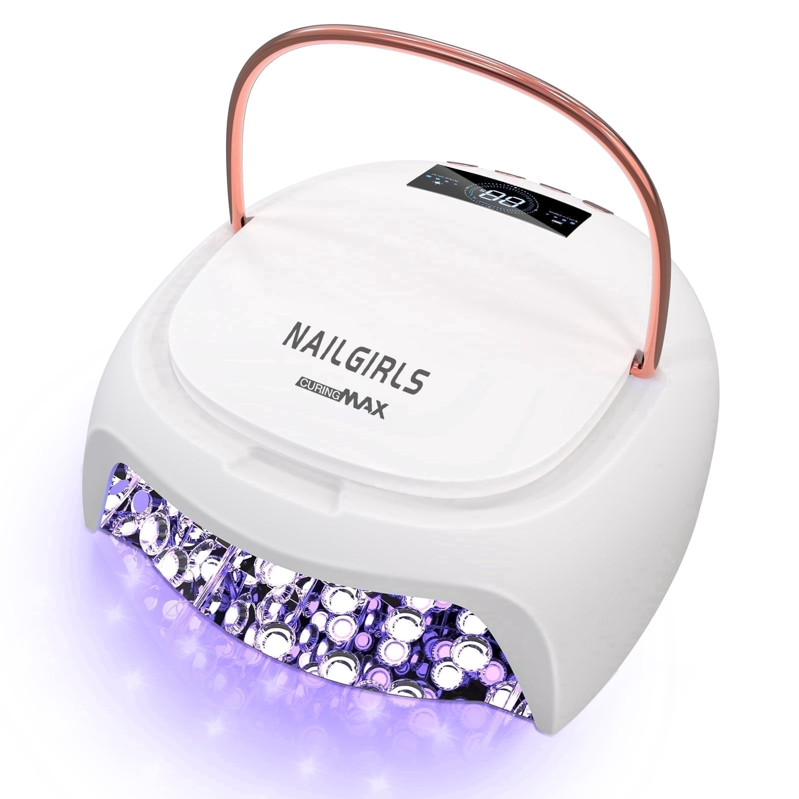 NAILGIRLS UV LED Nail Lamp 80W Rechargeable Cordless Fast Nail Dryer with Timer and Automatic Sensor, White