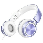 AILIHEN MS300 Wired Headphones, Stereo Foldable Headset for iOS Android Smartphone Laptop Tablet PC Computer (Violet)