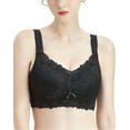 thumbnail image 1 of AILIVIN Bras for women full coverage Wireless womens bras full size support minimizer not back fat wide straps wirefree unpadded lift up comfy Plus size bra Black 40B 40 B, 1 of 6
