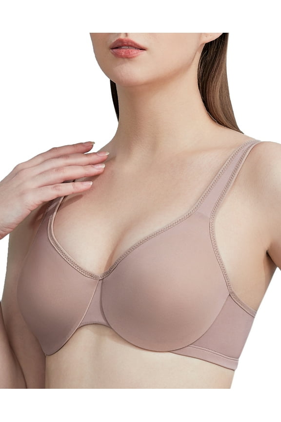 Wire Bras for women Full figure minimizer Smoothing bra seamless cups non padded T Shirt underwire support comfortable full coverage womens bras Warm Taupe 40DDD 40 DDD