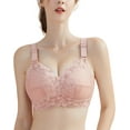 thumbnail image 1 of AILIVIN WireFree bras for women full figure minimizer bra for big busted women wireless full coverage lightly lined comfortable lifting up No wire womens brasa Rose Pink 34D 34 D, 1 of 6