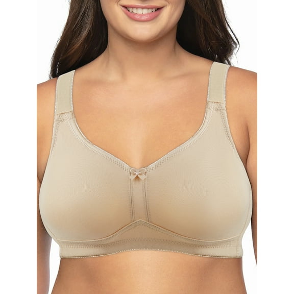 AILIVIN Women Full Coverage Bra Cotton Surgery Bras Wireless Bras Comfortable Full Figure Bras Women Bras With Adjustable Straps Plus Size Bra Lifting Up No Wire Bras Beige 44D