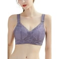 thumbnail image 1 of AILIVIN Women Wireless Bras Comfort Back Support Women Full Figure Lace Bra Women Bras Adjustable Wider Straps Full Coverage Lifting Up Bra Minimizer Bras No Wire Bra Purple 32B, 1 of 6