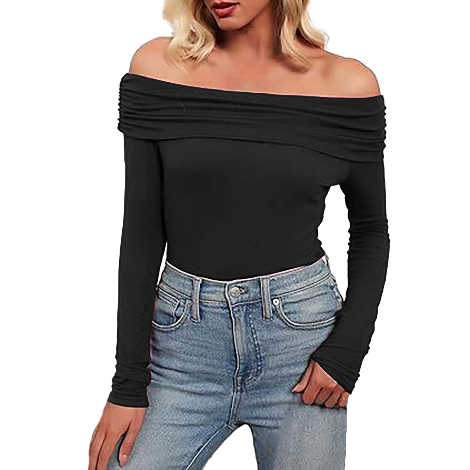 long sleeve one shoulder top