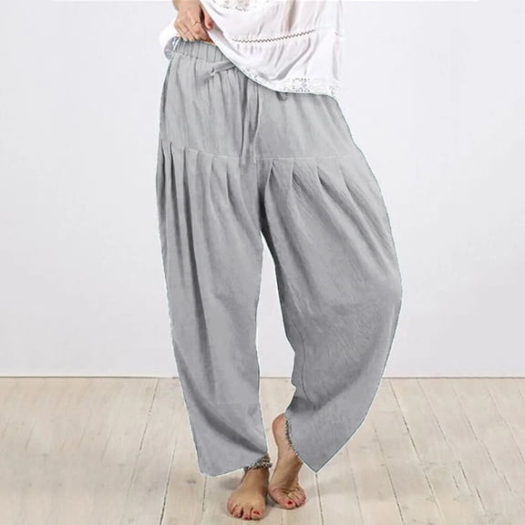 AILIYIL New Pants Women'S Solid Color Daily Commuting Fashion Casual Radish Pants (Gray,XXXL)