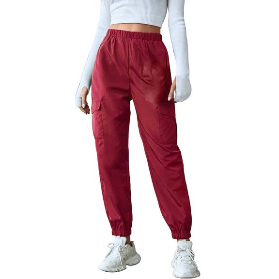 AILIYIL Women'S Autumn And Winter New Casual Fashion Solid Color Workwear Pants (Wine Red,XXXL)