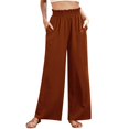thumbnail image 1 of AILIYIL Women'S Elastic High Waisted Fashionable Wide Leg Pants With Slimming And Drapey Wide Leg Pants (Brown,M), 1 of 8