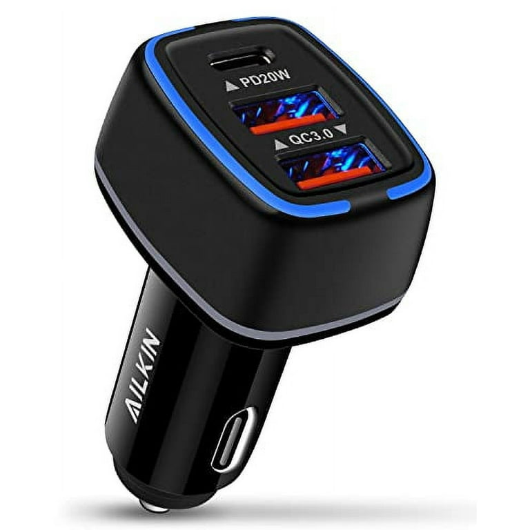 AILKIN 56W PD USB C Car Charger, Type-C Super Fast Power Charging