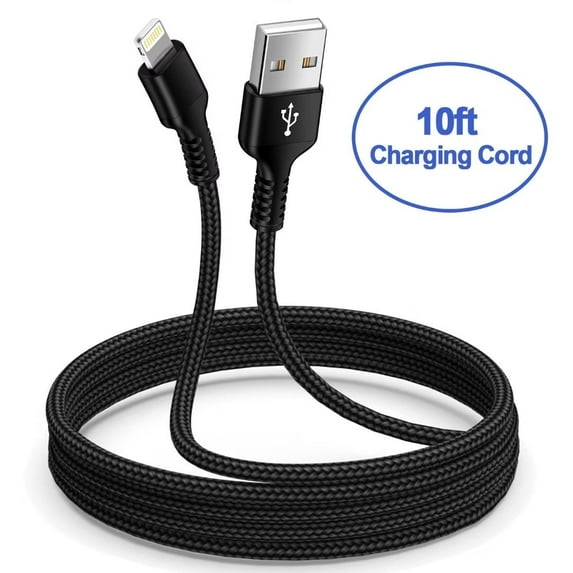 AILKIN Compatible with iPhone Charger Fast Charging 10ft Cords Compatible with iPhone 14/13/12/11/10,Dark Black