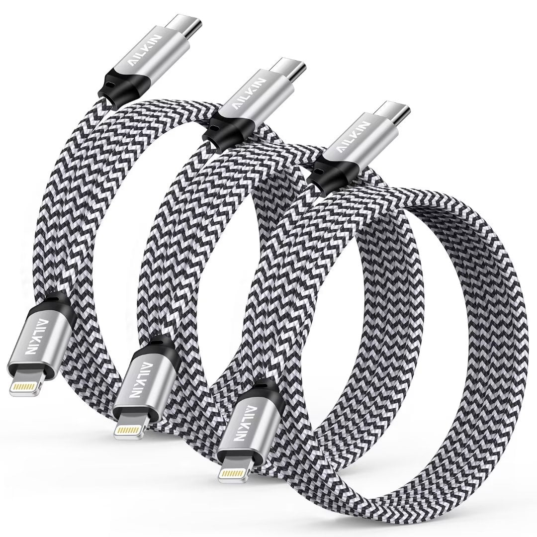AILKIN Compatible with iPhone Charger Fast Charging 6ft Cords 3pack Compatible with iPhone 14/13/12/11/10,White