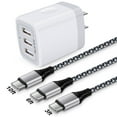 thumbnail image 1 of AILKIN Type C Charger,Charger Block with 3PACK Usb A to Usb C Fast Charging Cable 6ft 3ft 10ft 3.1A Multi Three Port USB Wall Charger Block Adapter Plug High Speed Phone Android Charger Cord Type C, 1 of 9