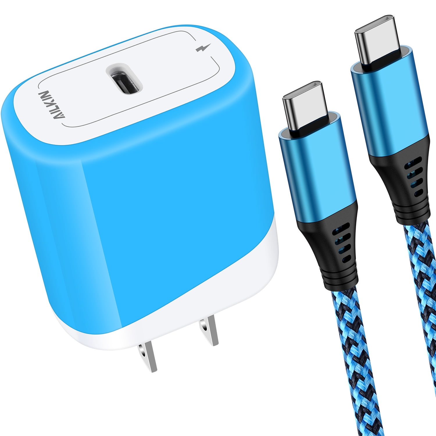 AILKIN USB C Wall Charger Block with USB C Cables 6ft,20W PD Type C