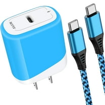 AILKIN USB C Wall Charger Block with USB C Cables 6ft,20W PD Type C Charger Block USB Wall Charger Adapter Plug USB C Brick Cube Box Power Delivery Fast Charge Quick Charging Charger Block