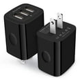 thumbnail image 1 of AILKIN USB Wall Charger,USB Charger Block Adapter,3.1A/2PACK Multi Port Fast Charging Station Power Base USB Charger Block Plug for iPhone Wall Charger Block,Dark Black, 1 of 6