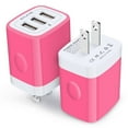 thumbnail image 1 of AILKIN USB Wall Charger,USB Charger Block Adapter,3.1A/2PACK Multi Port Fast Charging Station Power Base USB Charger Block Plug for iPhone Wall Charger Block,Rose, 1 of 6