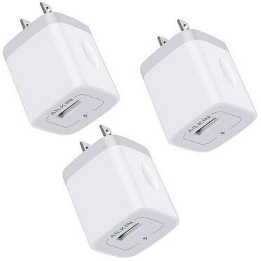 AILKIN Wall Charger Block,USB Charger Adapter,5V/1A/3Pack Wall Charger Block Fast Charging Station Power Base Charger Block Plug Brick for iPhone Wall Charger