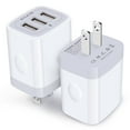 thumbnail image 1 of ABCPOW Wall Charger,USB Charger Adapter,3.1A/2PACK Multi Port Fast Charging Station Power Base Charger Block Plug For iPhone Wall Charger Block,White, 1 of 5