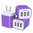 thumbnail image 1 of AILKIN Wall Charger,USB Charger Adapter,3.1A/3PACK Multi Port Fast Charging Station Power Base Charger Block Plug For iPhone Wall Charger Block,Purple, 1 of 5