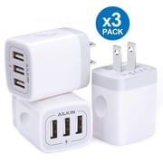 AILKIN Wall Charger,USB Charger Adapter,3.1A/3Pack Muti Port Fast Charging Station Power Base Phone Charger Block Plug for iPhone Wall Charger