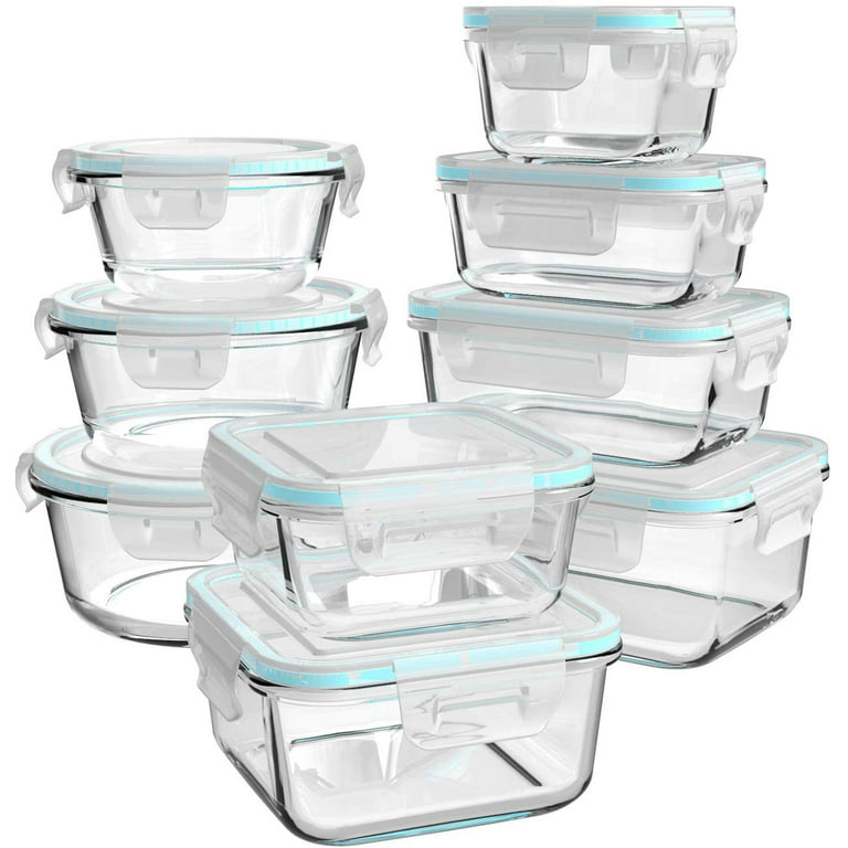 AILTEC Glass Food Storage Containers with Lids, [18 Piece] Glass Meal Prep  Containers, Glass Containers for Food Storage with Lids