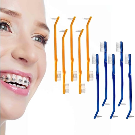 AIM DENTAL SUPPLY Braces Toothbrush, Soft Head Toothbrush for Braces, V Trimmed Design 10-Pack | Quick Orthodontic Cleaning | Deep Clean Braces at Home (Pack of 10)
