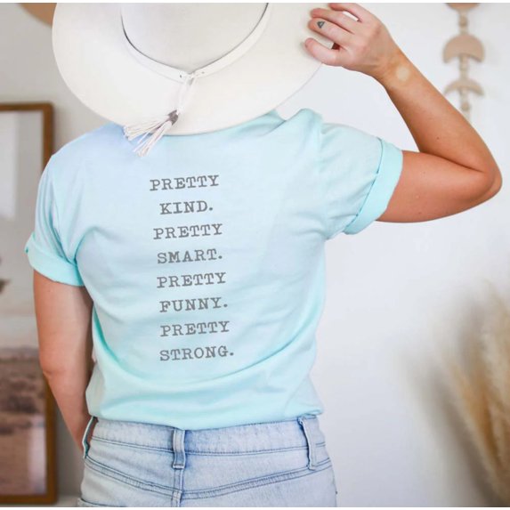 AIM TO BE PRETTY Front and Back Graphic Plus Short sleeve T-Shirt