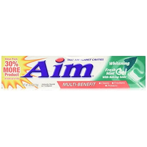 AIM Toothpaste Whitening Fresh Mint Gel 5.5 oz Each
