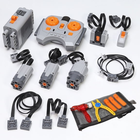 AIMATRIX Power Function Set Technic Motor Kit with M/L Motors, Remote-Control, IR-Receiver, Switch, Extension-Wire for MOC Building Block
