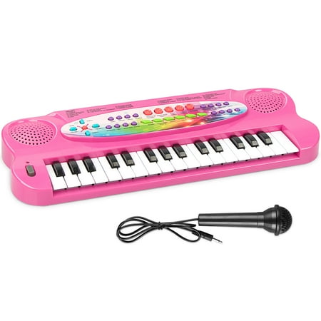 AIMEDYOU 32 Keys Kids Keyboard Piano Portable Electronic Musical Instrument Multi-Function Music Keyboard Piano for Kids Early Learning Educational Toy Birthday Xmas Day Gifts (Pink)