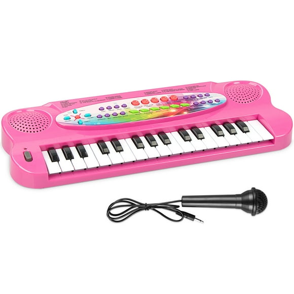 AIMEDYOU 32 Keys Kids Keyboard Piano Portable Electronic Musical Instrument Multi-Function Music Keyboard Piano for Kids Early Learning Educational Toy Birthday Xmas Day Gifts (Pink)