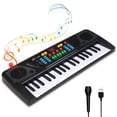 thumbnail image 1 of AIMEDYOU Kids Keyboard Piano, 37 Keys Toddler Piano Keyboard for Beginners Mini Keyboard Piano Music Electronic Piano Keyboard with Microphone Ideal Gifts for 3 4 5 6 Year Old Boys Girls (Black), 1 of 8
