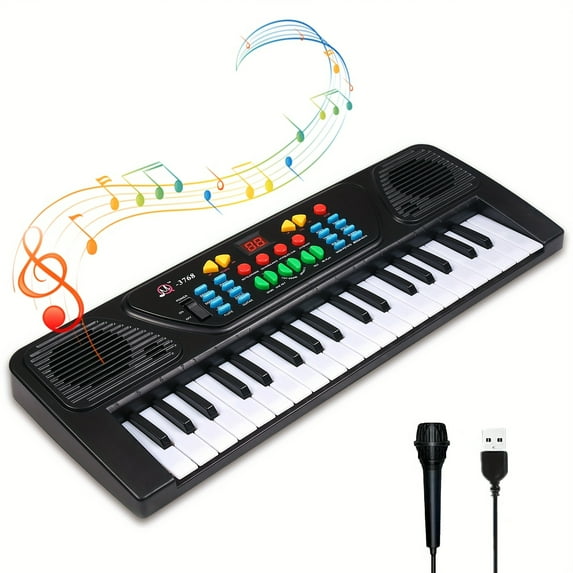 AIMEDYOU Kids Keyboard Piano, 37 Keys Toddler Piano Keyboard for Beginners Mini Keyboard Piano Music Electronic Piano Keyboard with Microphone Ideal Gifts for 3 4 5 6 Year Old Boys Girls (Black)