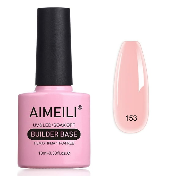 AIMEILI 5 in 1 6-Extension Base Nail Polish Gel, Strengthener Gel Translucent for Nails Hard Gel Nail Extension Nail Enhancement Reinforce Lacquer Gel 10ML-153