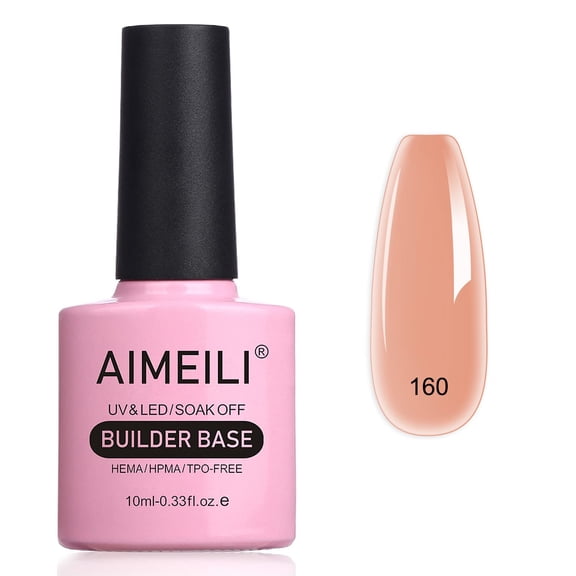 AIMEILI 5 in 1 Builder Base Nail Polish Gel, Strengthener Gel Translucent Builder Nail Gel for Nails Hard Gel Nail Extension Nail Enhancement Reinforce Lacquer Gel 10ML-160