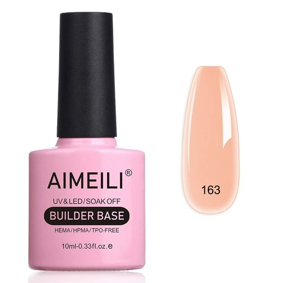 AIMEILI 5 in 1 Builder Base Nail Polish Gel, Strengthener Gel Translucent Builder Nail Gel for Nails Hard Gel Nail Extension Nail Enhancement Reinforce Lacquer Gel 10ML-163