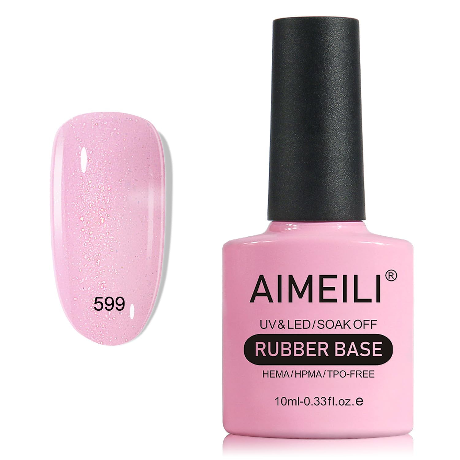 AIMEILI 5 in 1 Rubber Base Gel For Nails, Sheer Color Gel Nail Polish UV LED Soak Off, Elastic