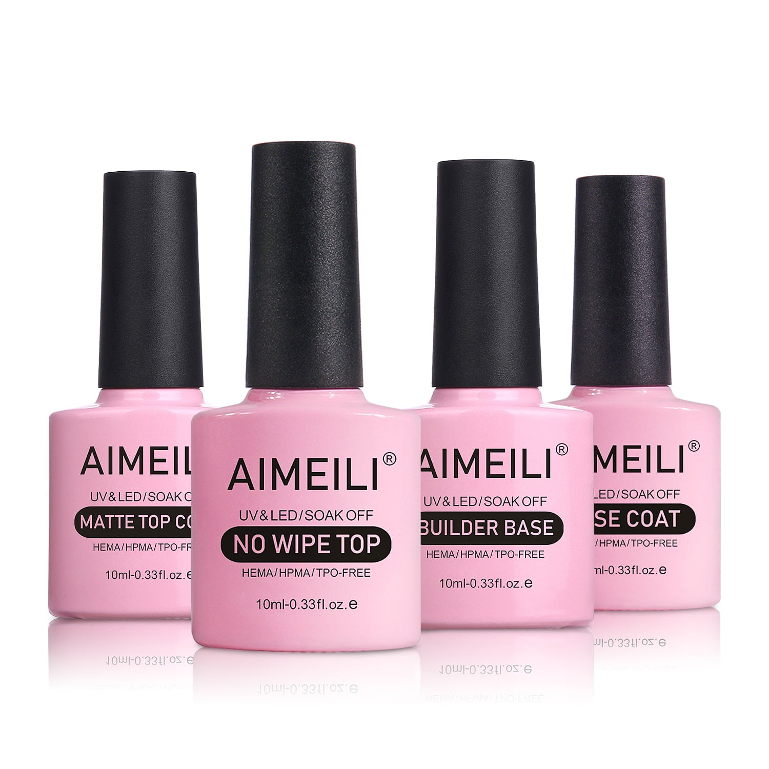 AIMEILI Hema Free Gel Nail Polish No Wipe Top Coat, No Wipe Matte Top Coat, Base Coat and