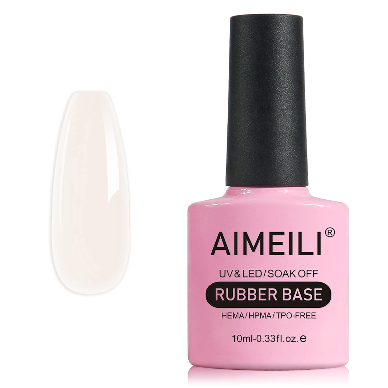 AIMEILI Hema Free Rubber Base Gel for Nails, Soak off U V LED Clear