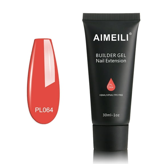 AIMEILI Poly Nail Extension Gel Hema Free Poly Nail Enhancement Nail Art Design DIY Salon Nail At Home Gift for Women Nail Gel - 064