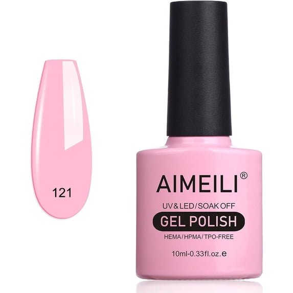 AIMEILI Soak Off UV LED Gel Nail Polish For Home Salon DIY- Sweet Pink (121) -10ml