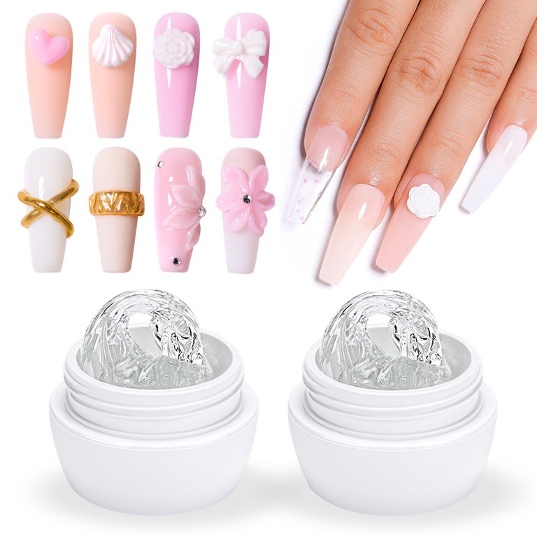 ジェルネイル・ネイルシール BellaForma TOP CLEAR 2 & Extension Clear Amazon.com: Poly Gel Nail Kit - Clear & Pink Builder Gel