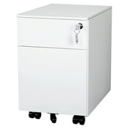 AIMEZO 2-Drawer Mobile File Cabinet,Under Desk Storage for Home Office, Fully Assembled,White