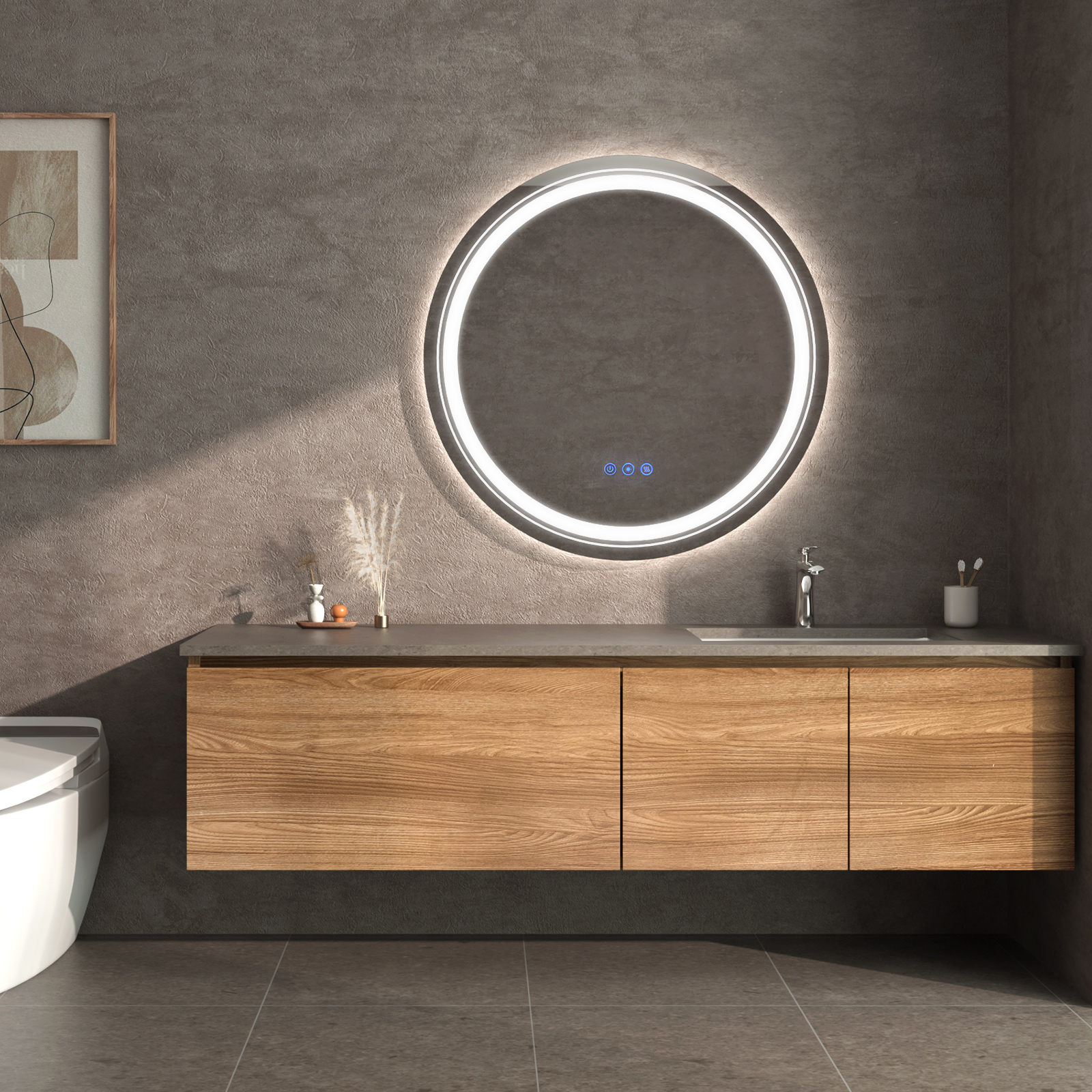 Ktaxon Antifog Wall Mounted Lighted Vanity Mirror LED Bathroom Mirror