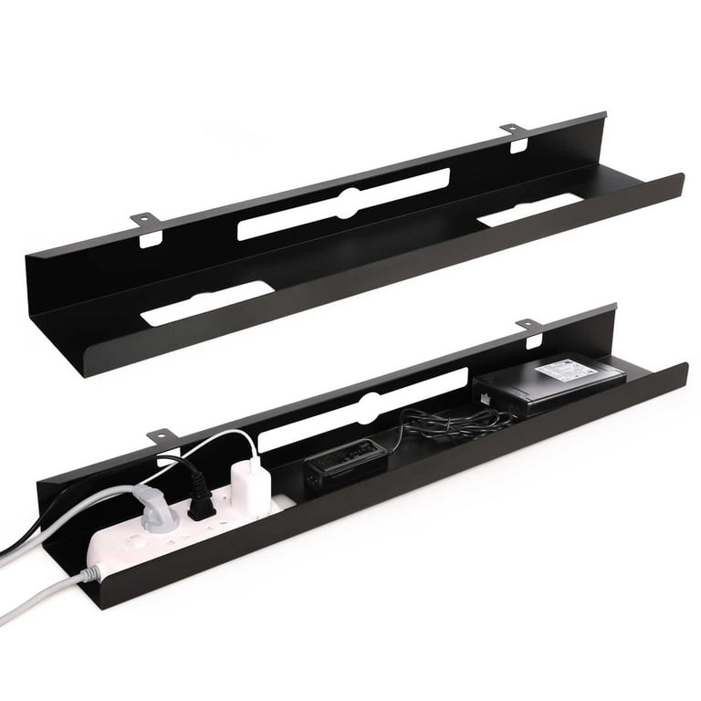 Under Desk Cable Management Tray - Cable Organizer for Wire Management.  Metal Wire Cable Tray for Office and Home (34'', Black) () - PCPartPicker