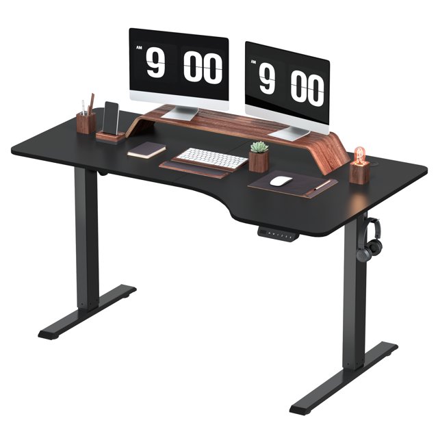 AIMEZO L Shaped Electric Standing Desk, 55 Inches Sit Stand up Corner