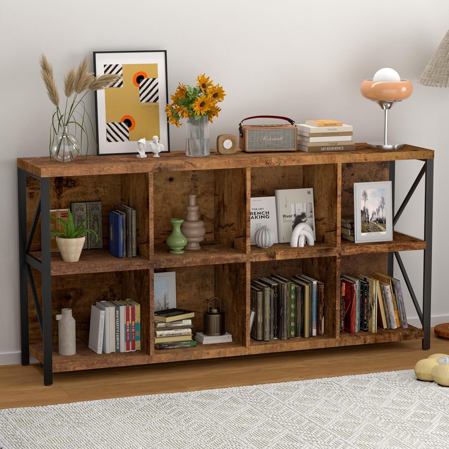 Cube storage console table discount