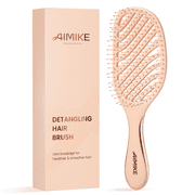 AIMIKE Detangling Brush, Pain-Free Wet Dry Hairbrush with Soft Bristles for Women & Kids, Fine Hair Care