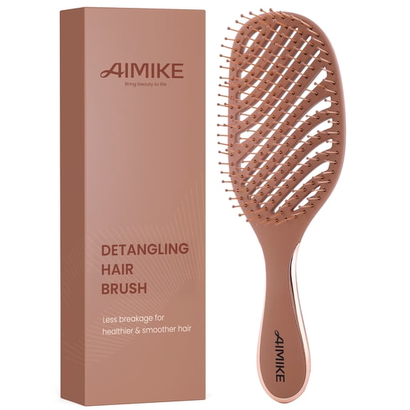AIMIKE Wet & Dry Detangler Brush, Soft Bristle Hair Brush for Gentle Tangle Removal, Women & Kids