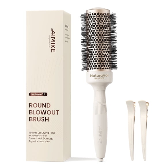 AIMIKE NaturaVol 2.5" Round Brush for Blowout, Medium Thermal Ceramic Hair Brush for Fine Hair, Adds Volume & Smooth Shine