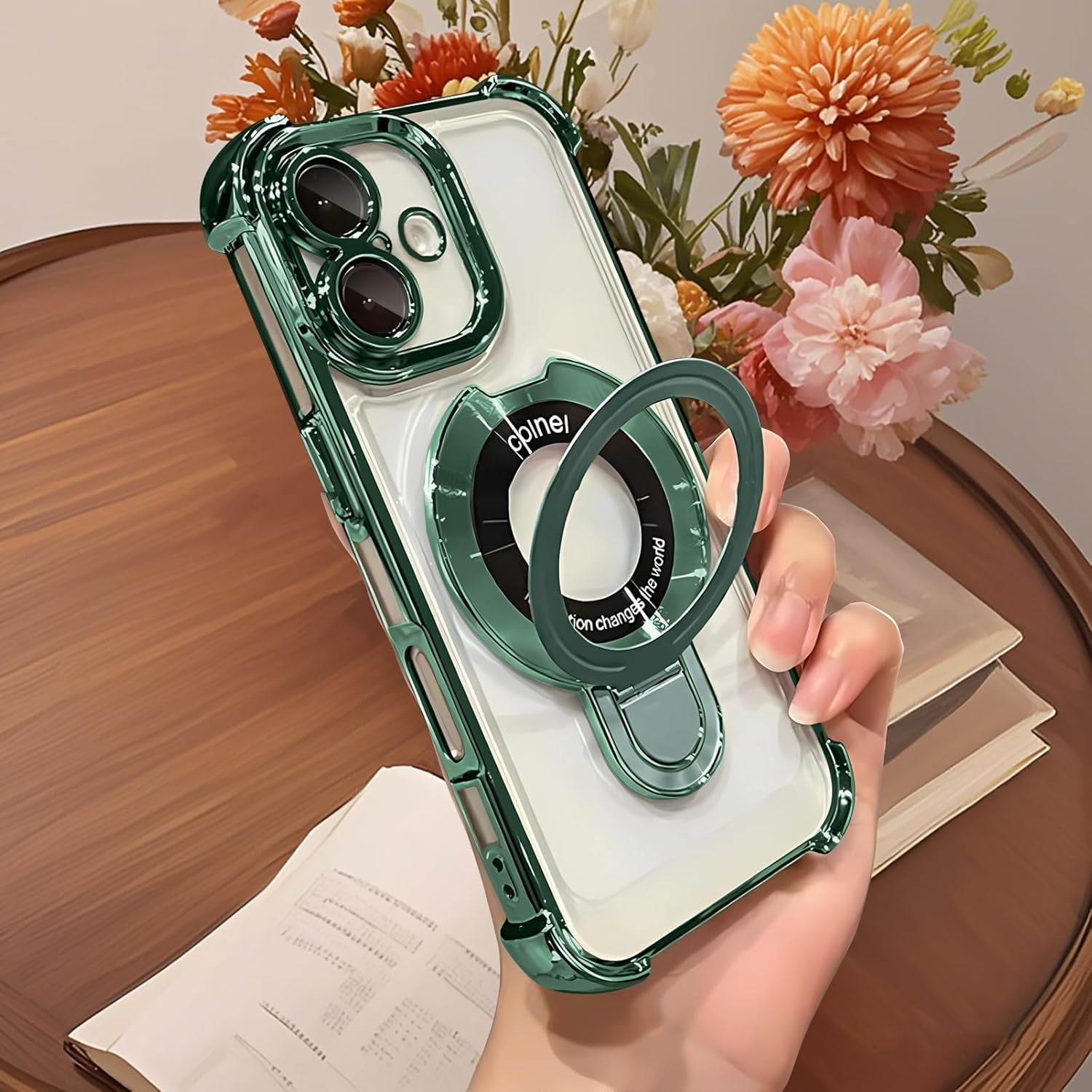 AIMIMI-Compatible With Iphone 16 Magsafe Case,Magnetic Ring Kickstand ...